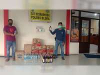 Polres Blora Sita Ratusan Botol Miras Berbagai Merek