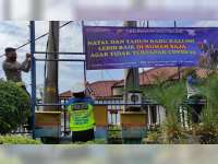 Antisipasi Gelombang Ketiga COVID-19, Polres Blora Pasang Spanduk Imbauan Tidak Mudik Nataru