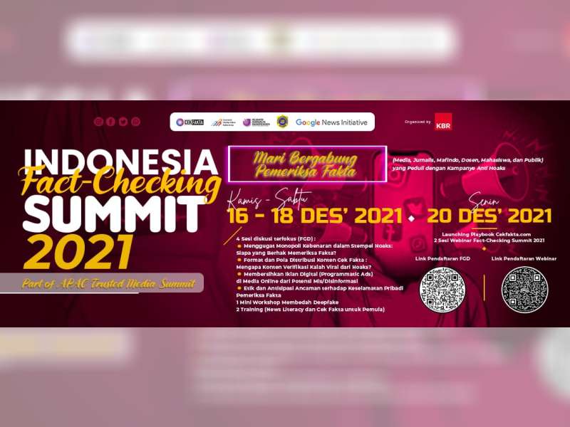 Indonesia Fact-checking Summit 2021 akan Bahas Isu Krusial Periksa Fakta