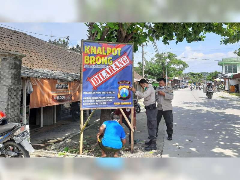 Jelang Tahun Baru, Polisi Sumberrejo, Bojonegoro, Imbau Warga Tak Gunakan Knalpot Brong