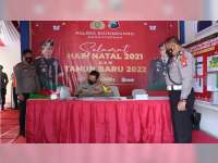 Kapolres Bojonegoro Pantau Pos Pengamanan Operasi Lilin Semeru 2021