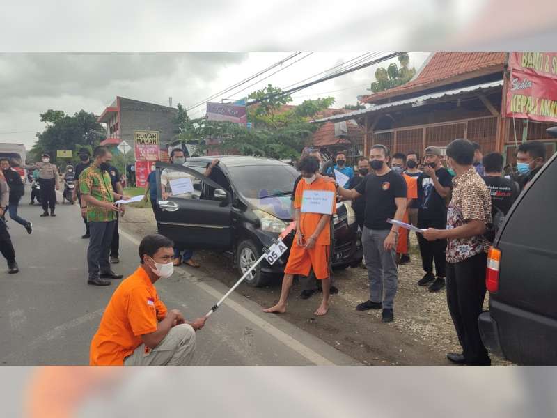 Polres Blora Reka Ulang Kasus Penculikan Pria Bojonegoro yang Culik Istrinya Sendiri