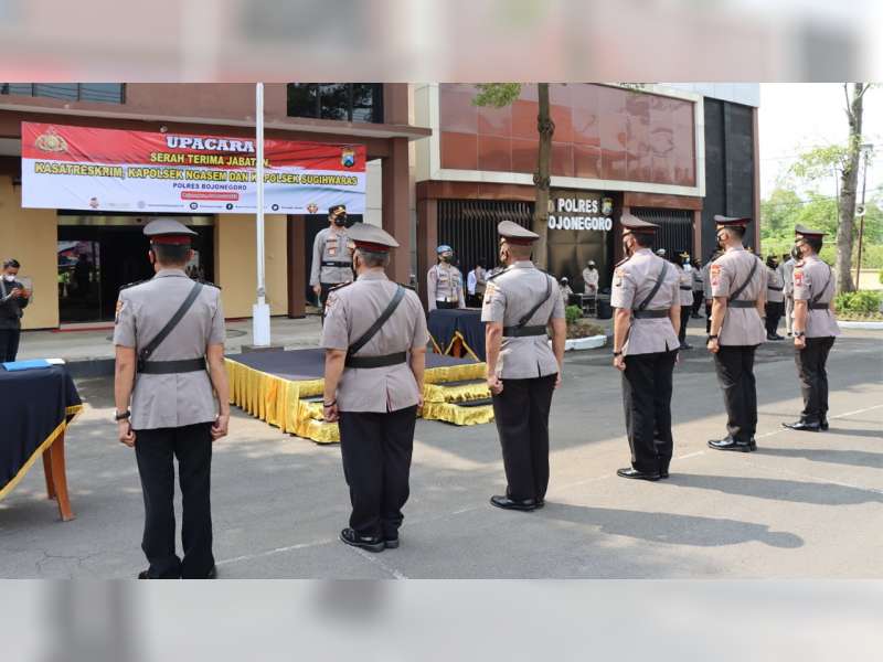 Kapolres Bojonegoro Pimpin Sertijab Kasat Reskrim dan 2 Kapolsek