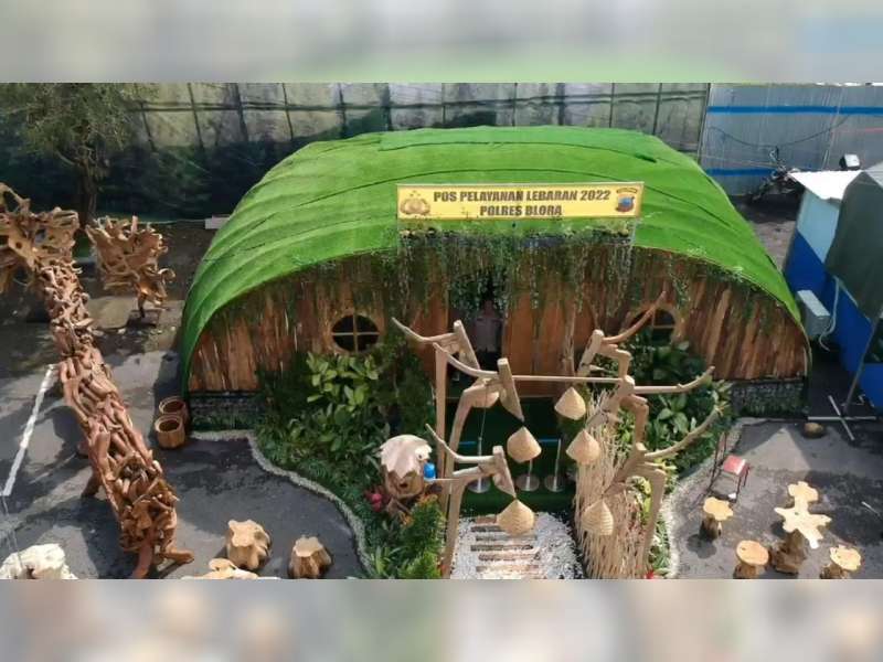 Unik, Pos Pelayanan Mudik Lebaran Polres Blora Dibuat Mirip Rumah Kurcaci