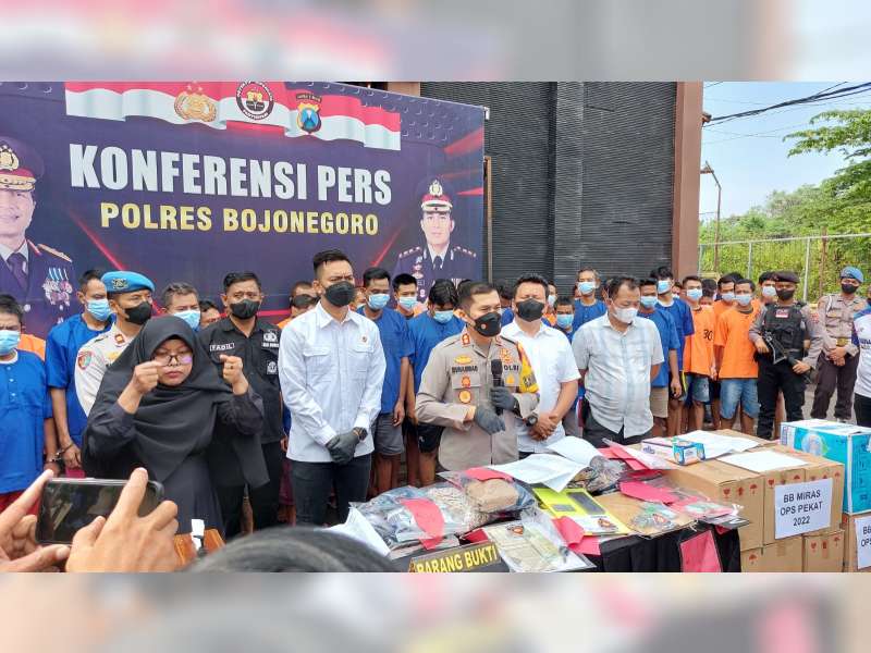 Operasi Pekat, Polres Bojonegoro Ungkap 129 Kasus dengan 146 Tersangka