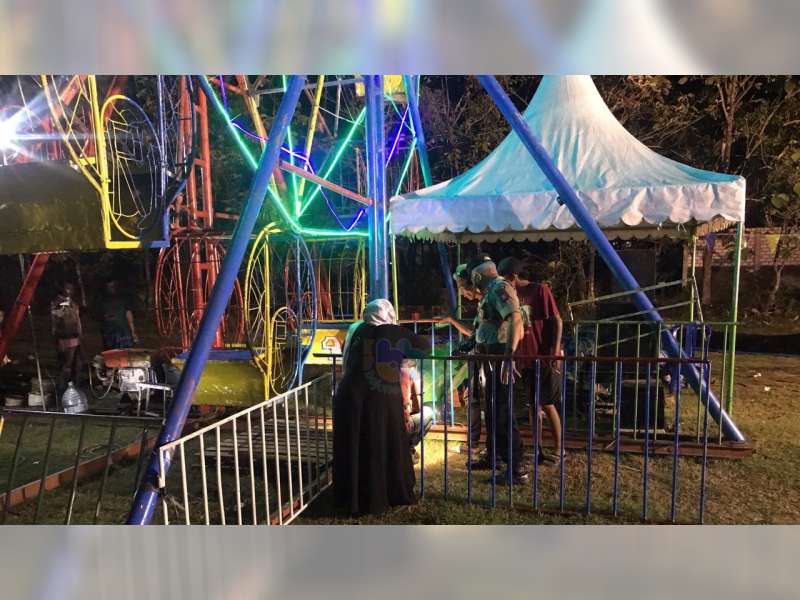 Seorang Anak di Jenu, Tuban Terbakar saat Naik Wahana Bermain Komidi Putar