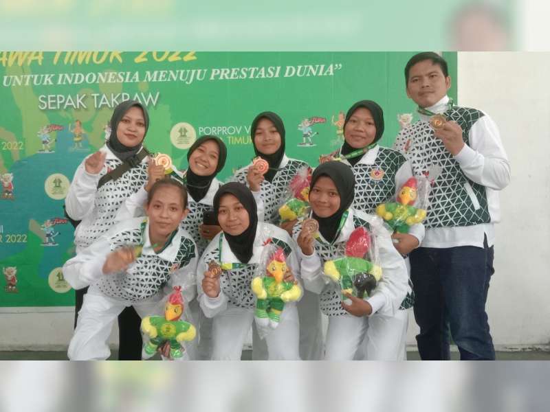 Sepak Takraw Beregu Putri Bojonegoro Raih Medali Perunggu Porprov Jatim 2022