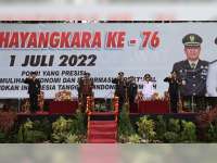 Kapolres bersama Forkopimda Bojonegoro Ikuti Upacara Peringatan Hari Bhayangkara Secara Virtual