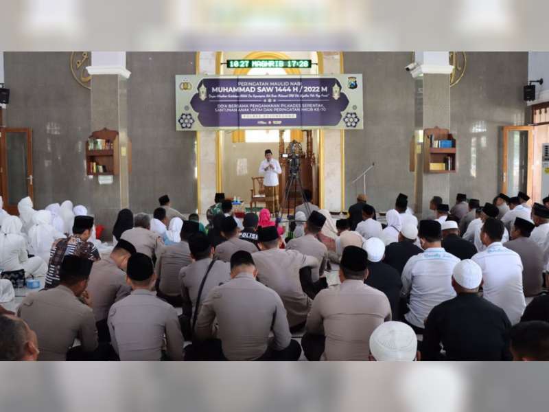 Peringati Maulid Nabi, Polres Bojonegoro Gelar Doa Bersama Pengamanan Pilkades Serentak 2022