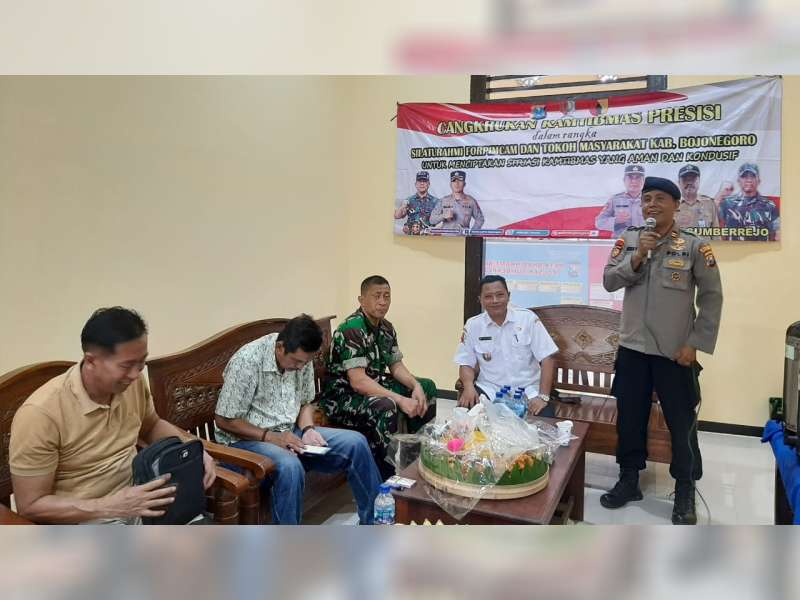 Polsek Sumberrejo, Bojonegoro, Gelar Cangkruan Kamtibmas dan Syukuran HUT Brimob ke-77