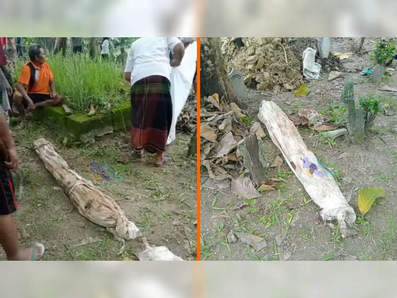 Hendak Dipindah, 2 Makam di Sugihwaras, Bojonegoro Kain Kafannya dalam Kondisi Masih Utuh