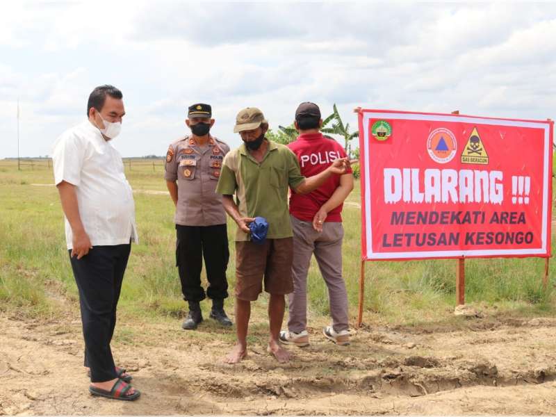 BPBD Blora Pasang Pembatas Aman di Area Oro-Oro Kesongo