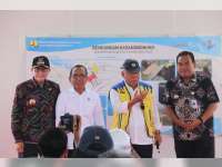 Menteri Basuki dan Pratikno Tinjau Lokasi Pembangunan Bendung Gerak Karangnongko