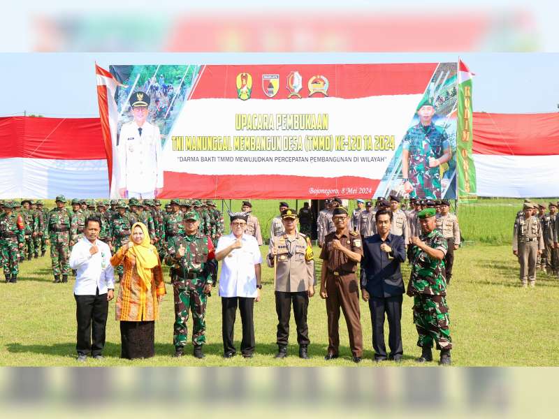 Pj Bupati Bojonegoro Pimpin Upacara Pembukaan TMMD di Kecamatan Tambakrejo