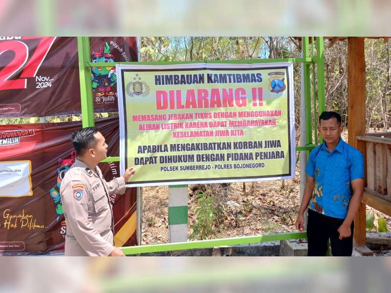 Polisi di Sumberrejo, Bojonegoro Sampaikan Imbauan Larangan Penggunaan Jebakan Tikus Listrik