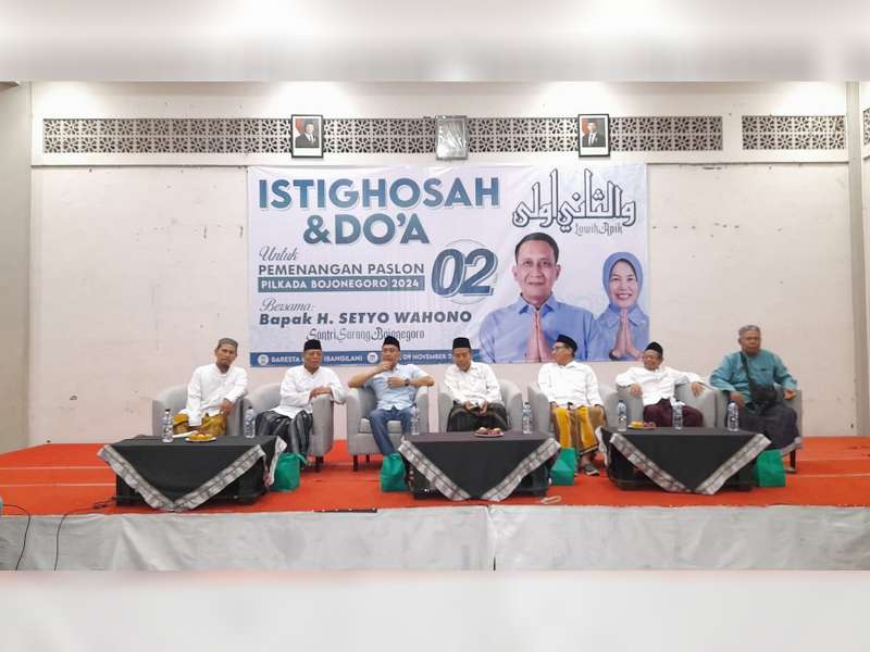 Ratusan Santri Alumni Ponpes Sarang Doakan Wahono-Nurul Jadi Bupati dan Wakil Bupati Bojonegoro