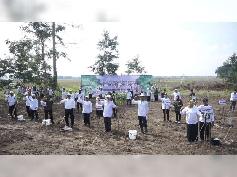 Pemkab Bojonegoro Gelar Peringatan Hari Menanam Pohon di Embung Babo, Desa Sidobandung