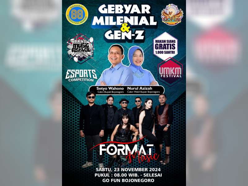 Ayo Generasi Muda Bojonegoro! Ayo Datang dan Ikuti Keseruannya! 'Gebyar Milenial & Gen Z'