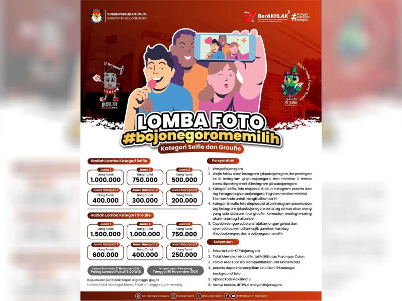 Inilah Pemenang Lomba Foto #BojonegoroMemilih yang Digelar KPU Bojonegoro