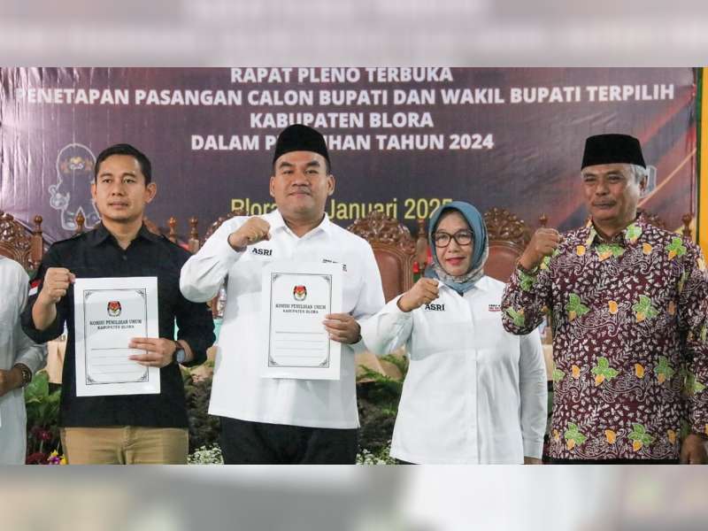 KPU Tetapkan Arief Rohman-Sri Setyorini jadi Pemenang Pilkada Blora 2024
