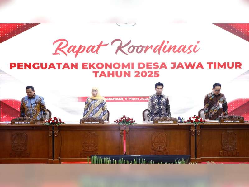 Bupati Bojonegoro Setyo Wahono Ikuti Rakor Penguatan Ekonomi Desa di Grahadi Surabaya