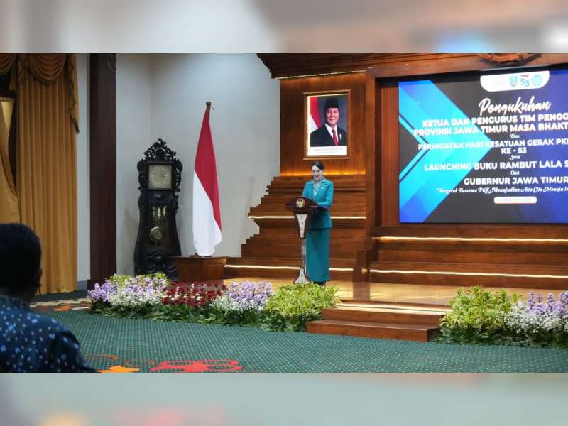 Ketua TP PKK Bojonegoro Hadiri Pengukuhan Pengurus TP PKK Provinsi Jatim