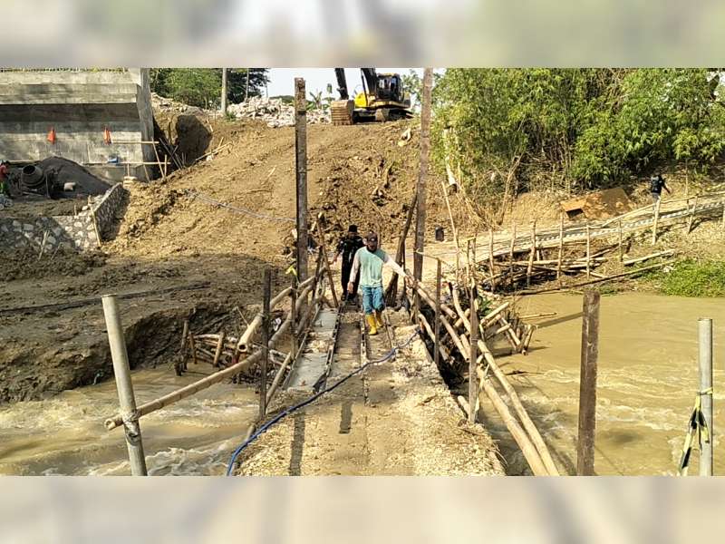 Jembatan Alternatif Temuwoh Blora Ditutup Sementara Akibat Tergerus Arus