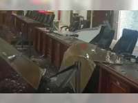 Atap Gedung DPRD Bojonegoro Ambrol Diterjang Hujan Deras