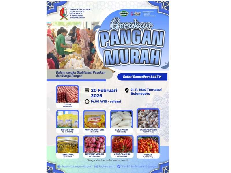 Jangan Lewatkan Gerakan Pangan Murah Pemkab Bojonegoro di Jl. Mas Tumapel Hari Ini