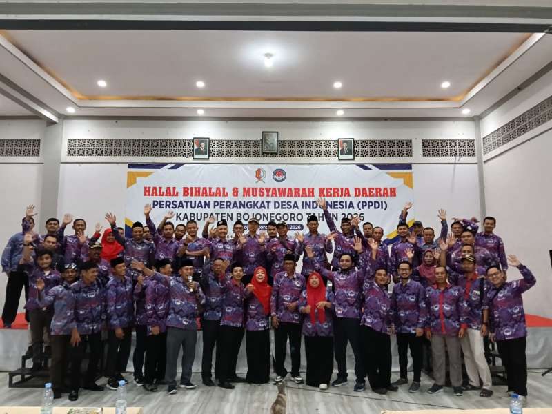 PPDI Bojonegoro Gelar Halal Bihalal dan Muskerda, Dorong Perlindungan  Ketenagakerjaan dan Kesejahteraan bagi Perangkat Desa