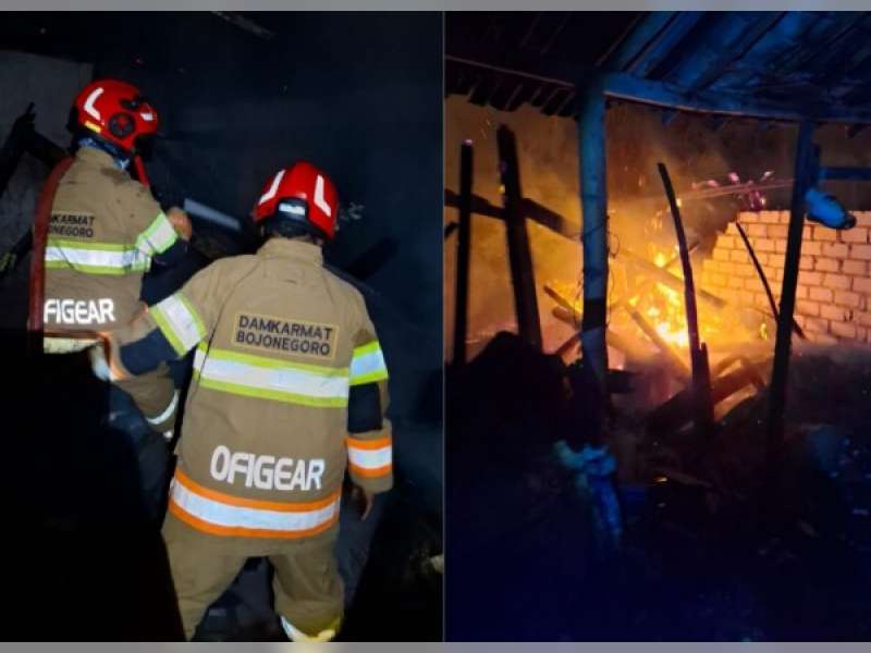 Rumah Warga di Kantor, Bojonegoro Ludes Terbakar Akibat Korsleting, Kerugian Rp 50 Juta