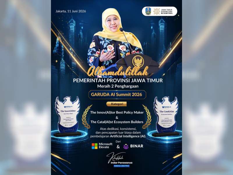 Pemanfaatan AI untuk Layanan Publik Antar Jatim Raih Penghargaan Nasional
