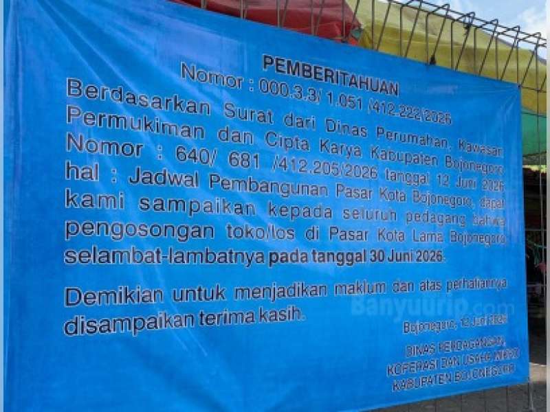 Pembangunan Pasar Kota Bojonegoro Senilai Rp78 M Mulai Dikerjakan Pekan Kedua Juli 2026