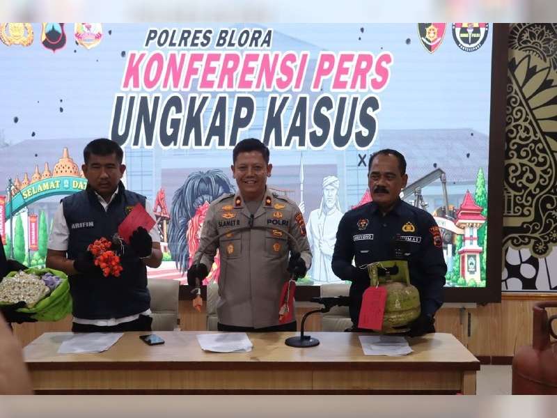 Polres Blora Tangkap Pengoplos Elpiji Bersubsidi di Kunduran
