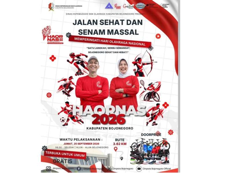 Jangan Lewatkan Besok! Pemkab Bojonegoro Gelar Jalan Sehat dan Senam Massal Peringati HAORNAS 2026