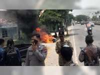Sepeda Motor Milik Warga Malo, Terbakar di Jalan Raya Margomulyo, Balen, Bojonegoro