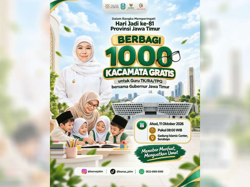Semarak HUT ke-81 Jatim, 1.000 Guru Dapat Pemeriksaan Mata dan Kacamata Gratis