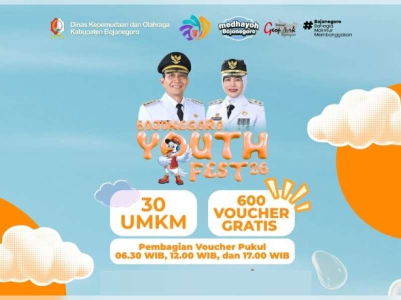 Semarakkan HJB ke-349, Pemkab Bojonegoro Gelar Bojonegoro Youth Festival 2026 dan Bagikan 600 Voucher Gratis
