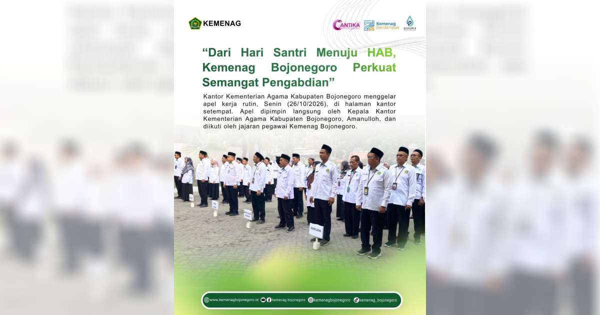 Usai Sukseskan Hari Santri, Kemenag Bojonegoro Siapkan Peringatan HAB