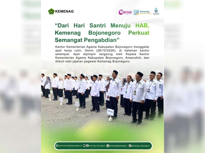 Usai Sukseskan Hari Santri, Kemenag Bojonegoro Siapkan Peringatan HAB