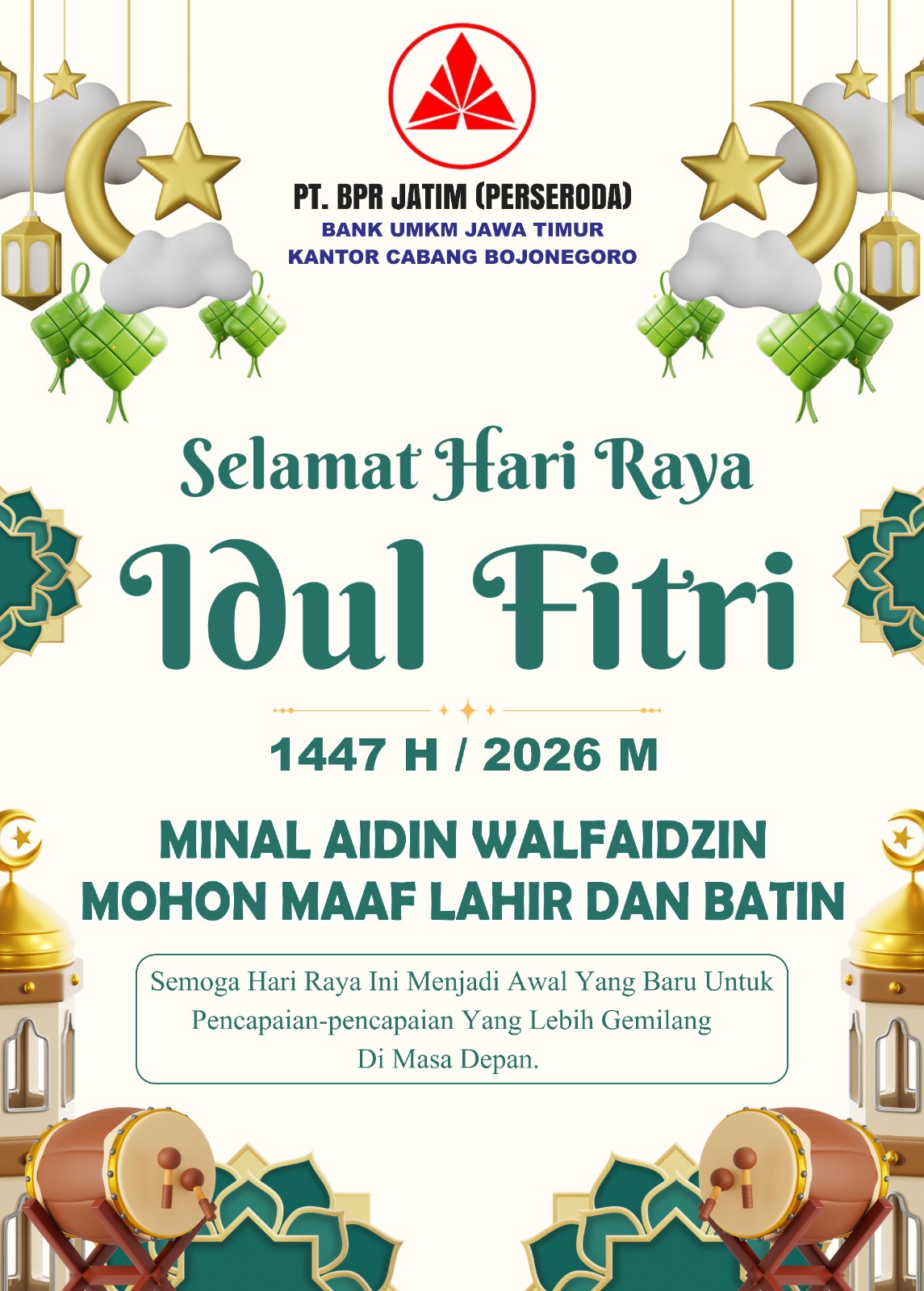 Banner Ucapan Idulfitri 1447 H BPR Jatim (Mobile)